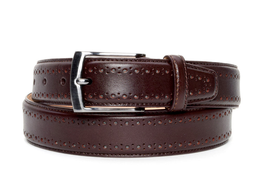 Bourbon Perforated Leather Dress Belt - Warfield & Grand Essential