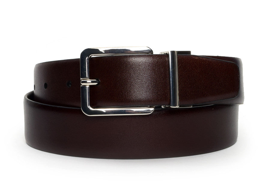 Black and Bourbon Reversible Belt - Warfield & Grand Featured
