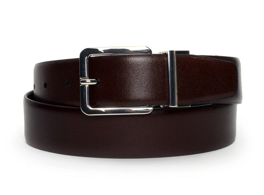 Black and Bourbon Reversible Belt - Warfield & Grand Featured