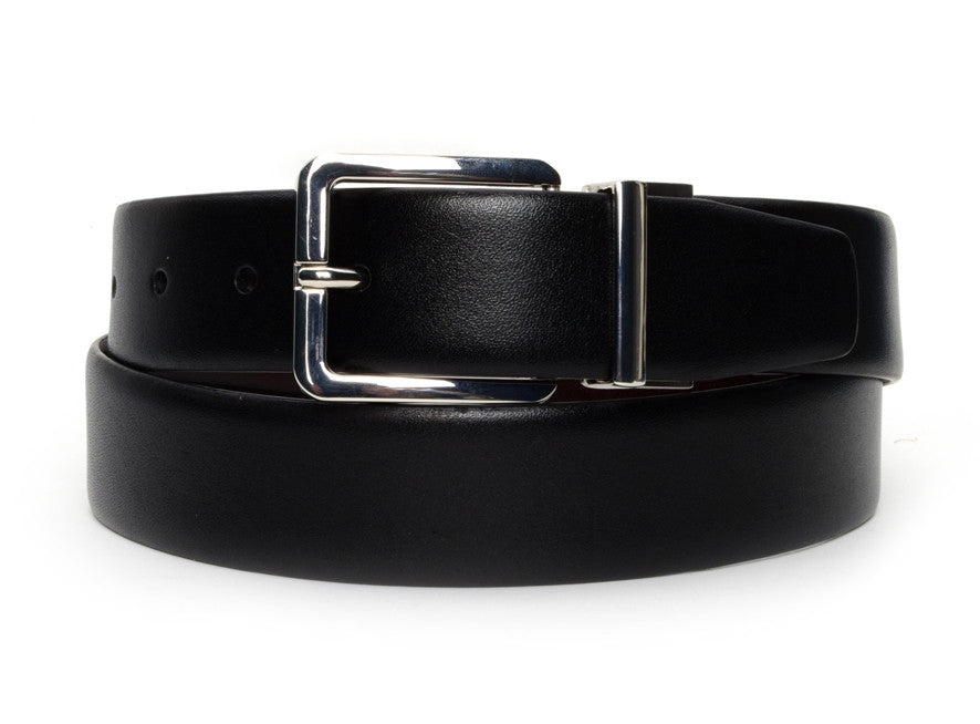 Black and Bourbon Reversible Belt - Warfield & Grand Featured